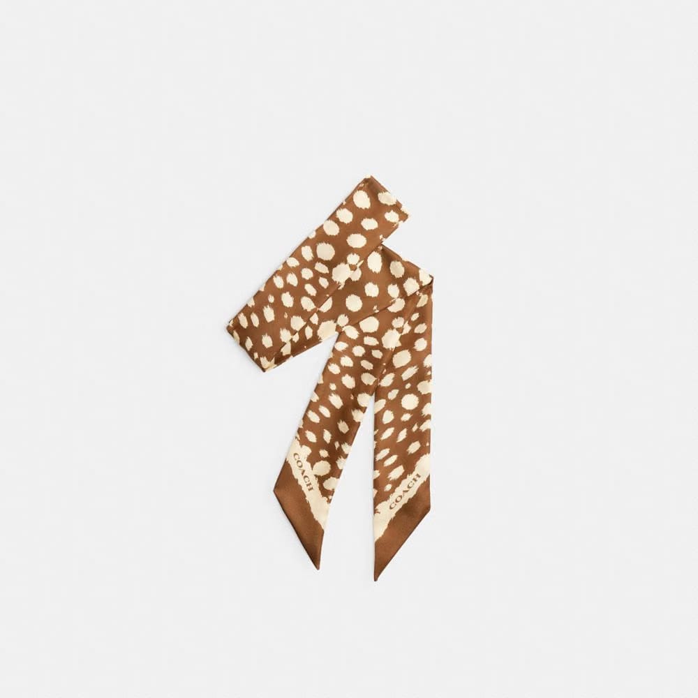 Wild Spots Print Silk Skinny Scarf