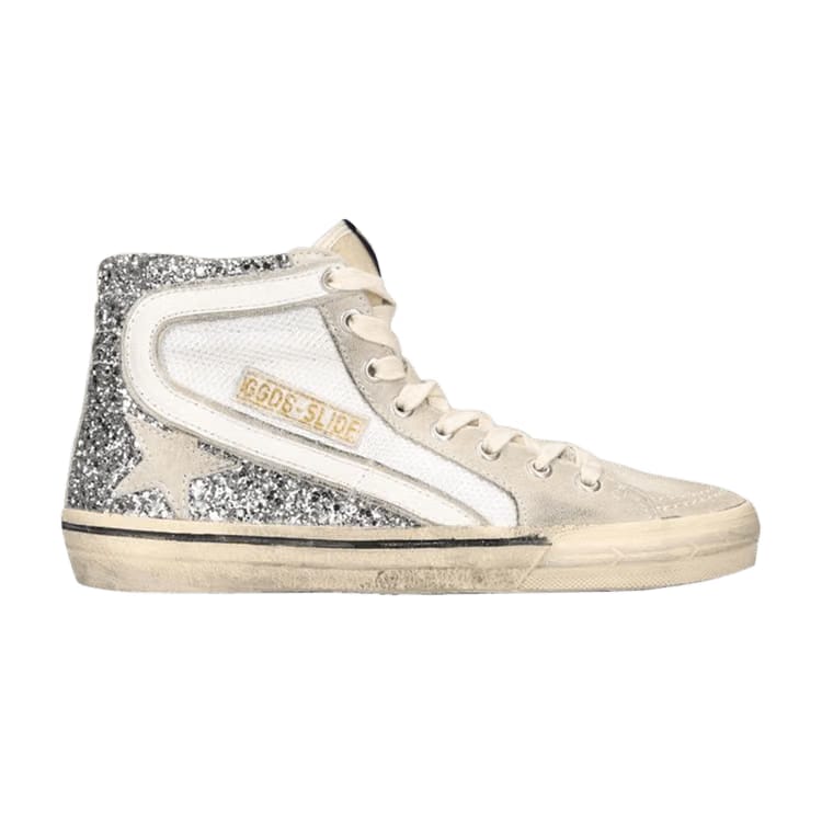 Golden Goose Wmns Slide Sneaker 'Silver White Marble'