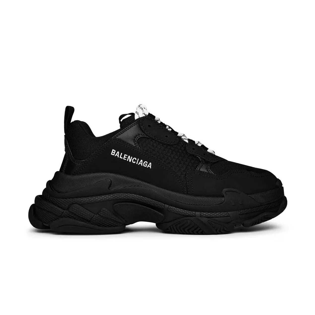 BALENCIAGA TRIPLE S PANNELED SNEAKER BLACK