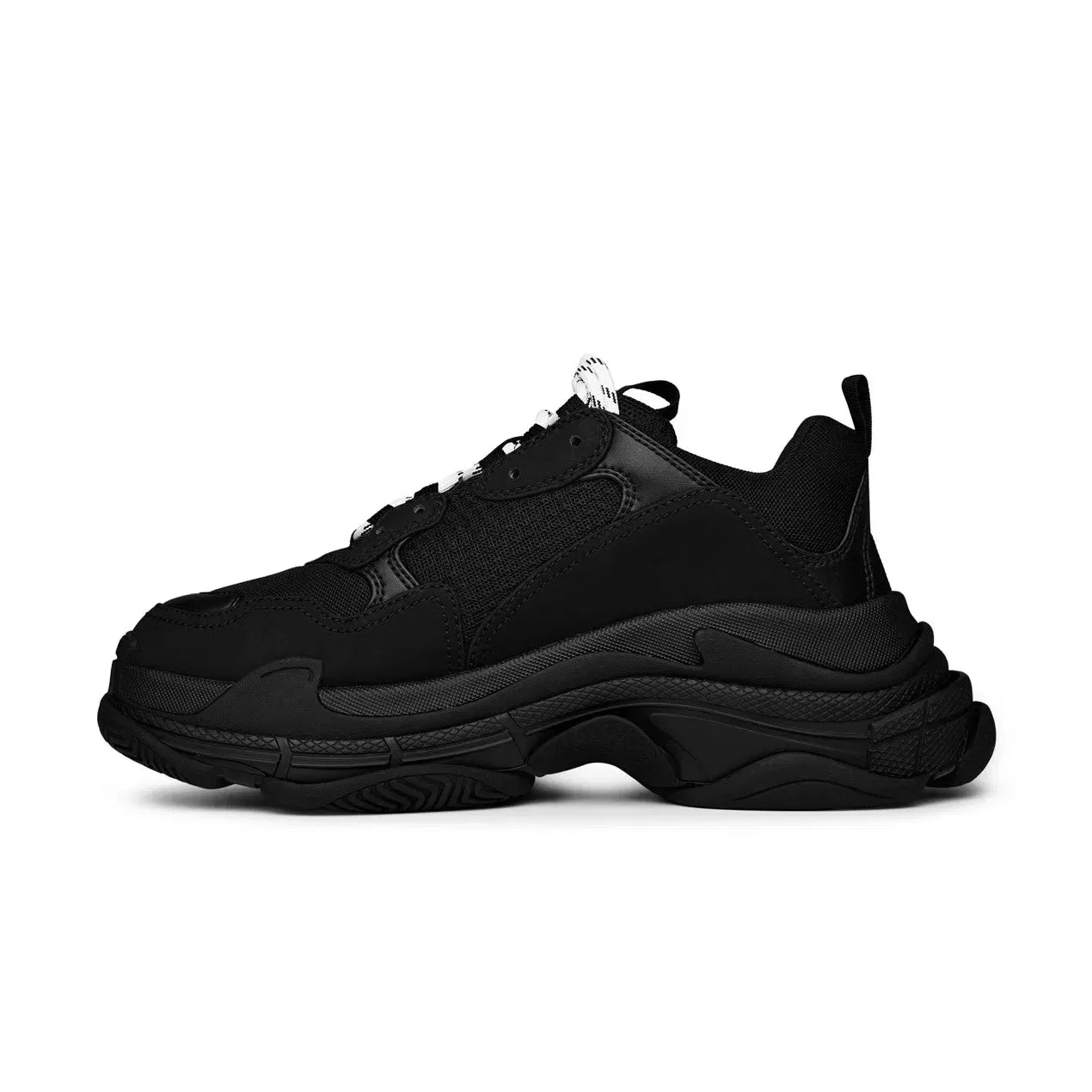 BALENCIAGA TRIPLE S PANNELED SNEAKER BLACK