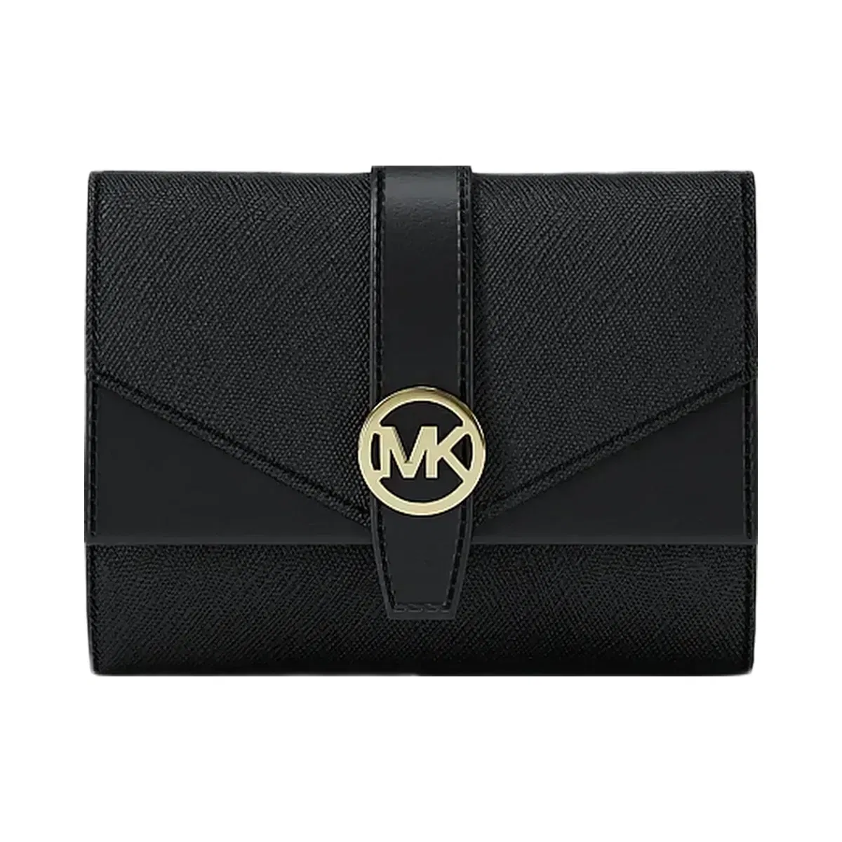 Michael Kors Greenwich Medium Saffiano Leather Trifold Wallet Black
