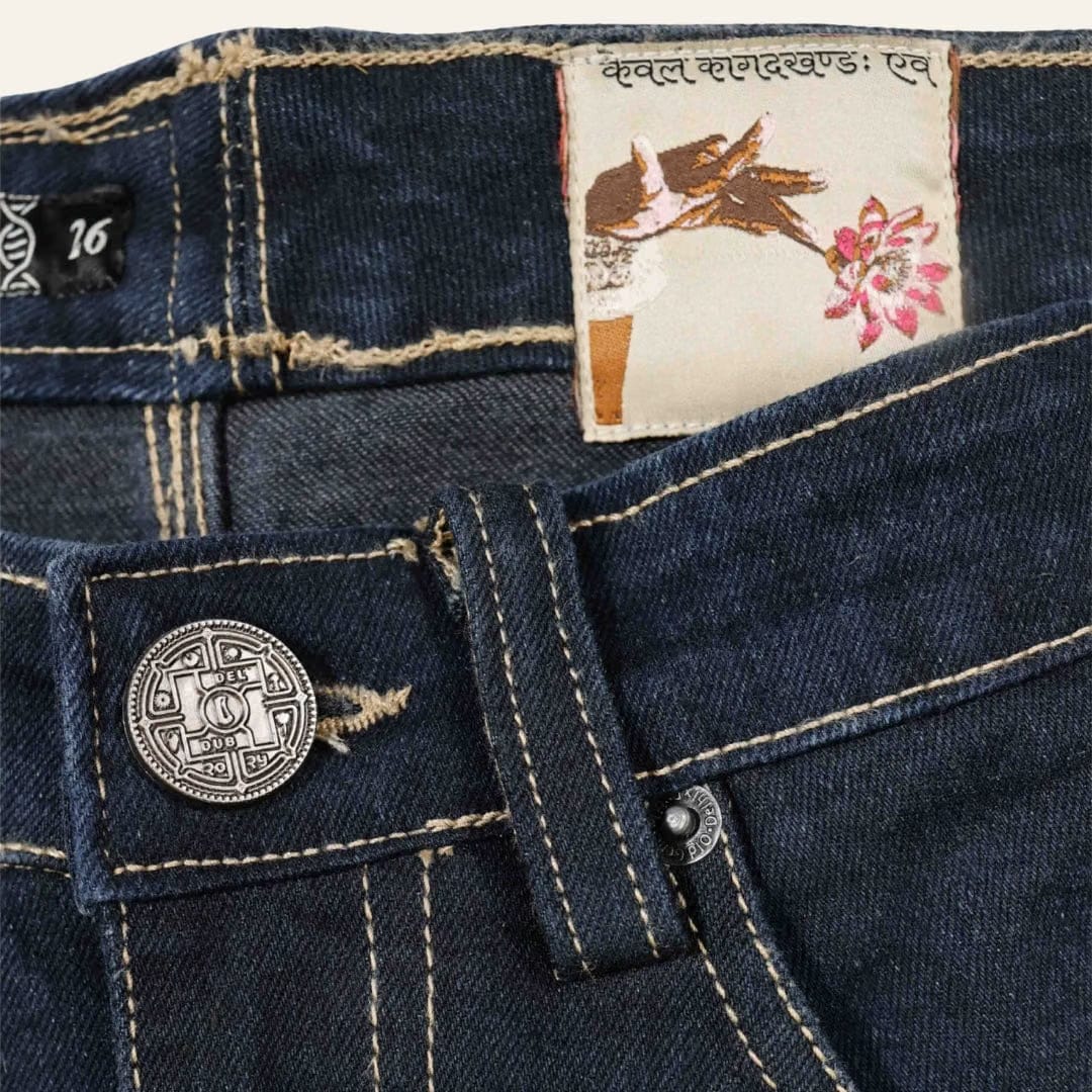Women's Dark Selvedge Jeans - Vintage India