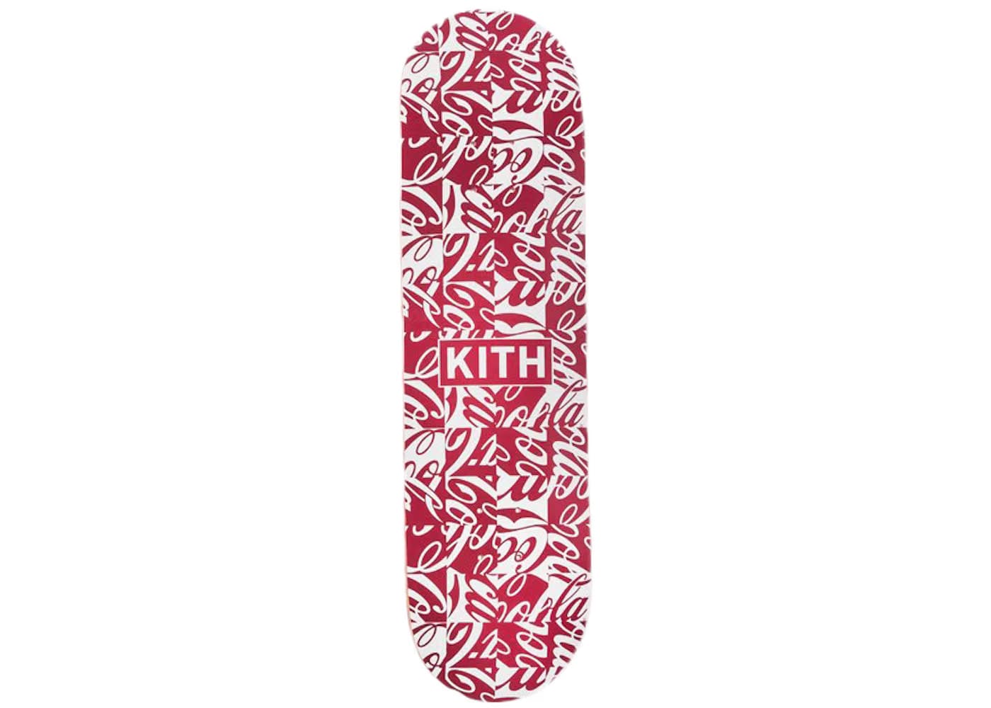 Kith X Coca-Cola Cubed Skate Skateboard Deck Red