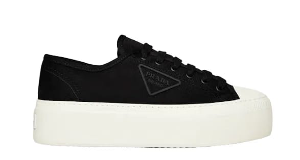 PRADA Platform Fabric Sneakers Black