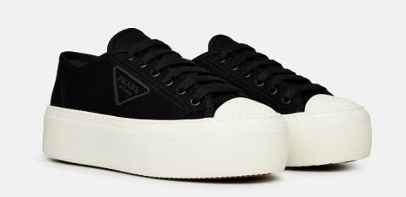 PRADA Platform Fabric Sneakers Black