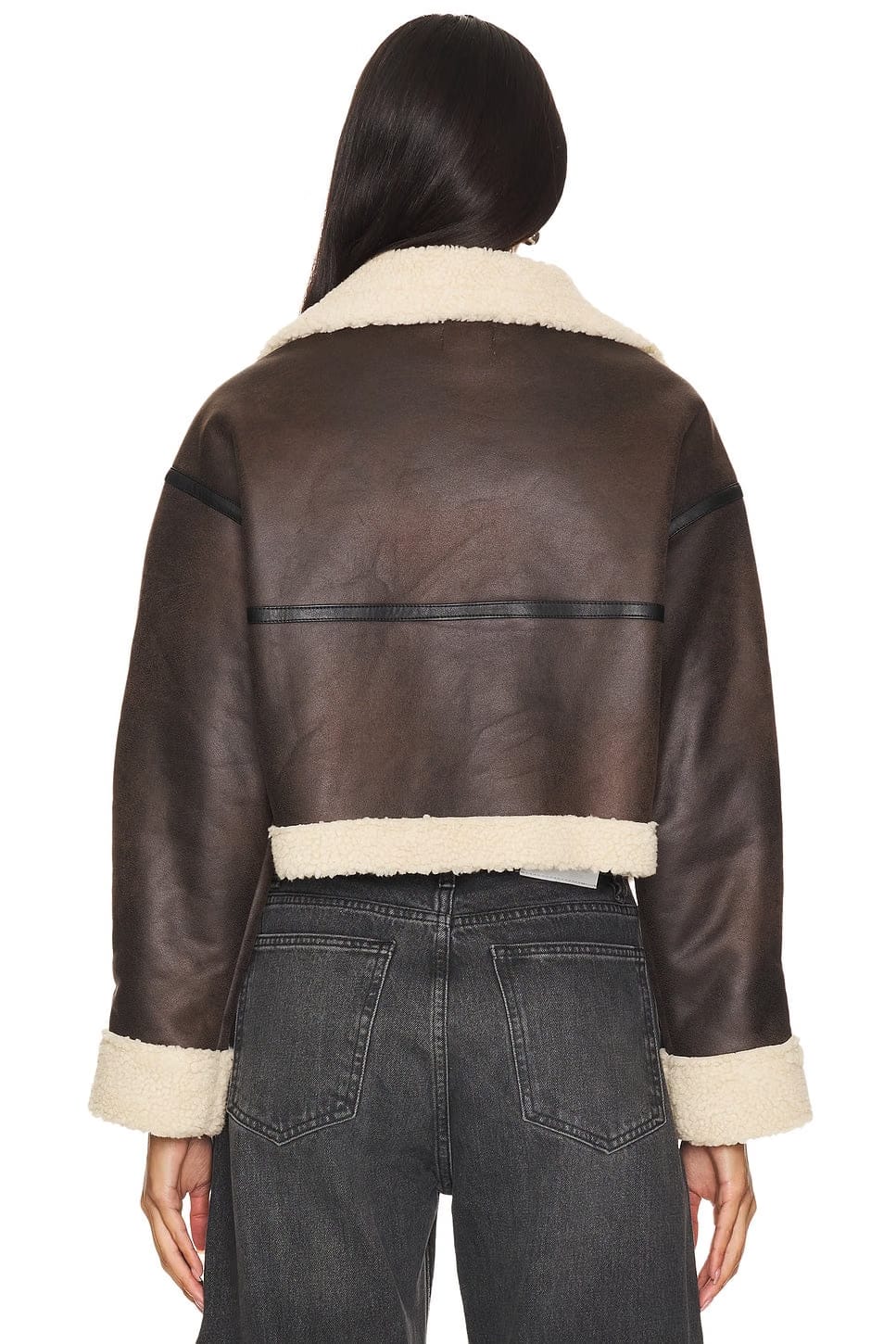 superdown Amelia Faux Leather Jacket in Brown