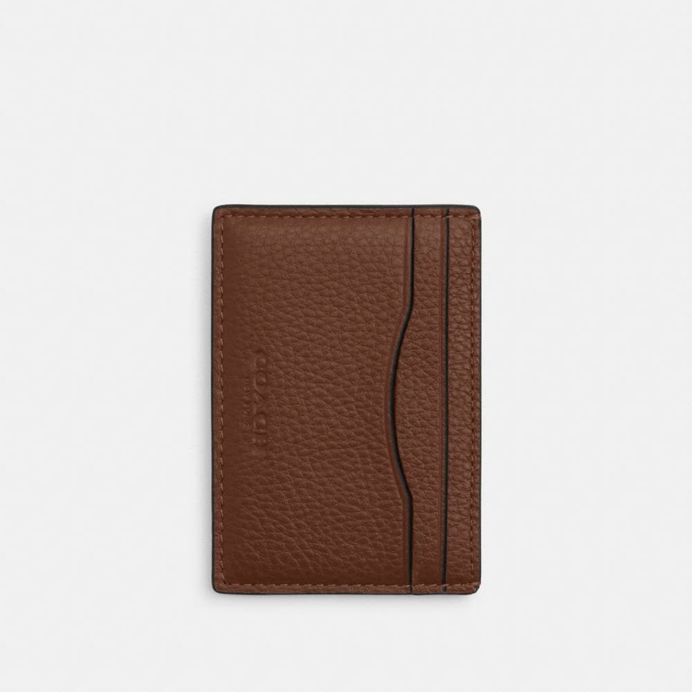 Coach Card Case With Money Clip Gunmetal Saddle