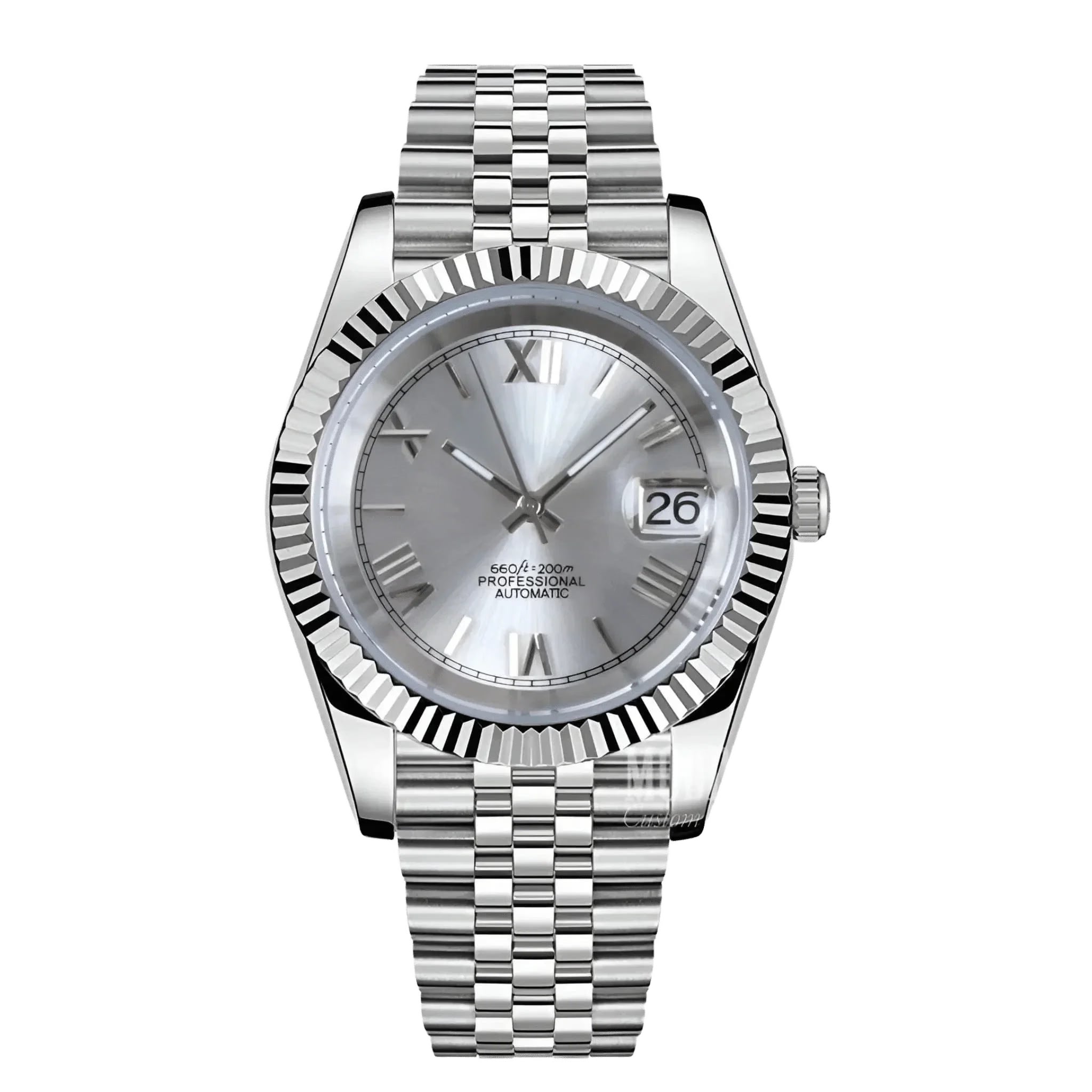 Mod (original Seiko Movement) Datejust Roman Silver