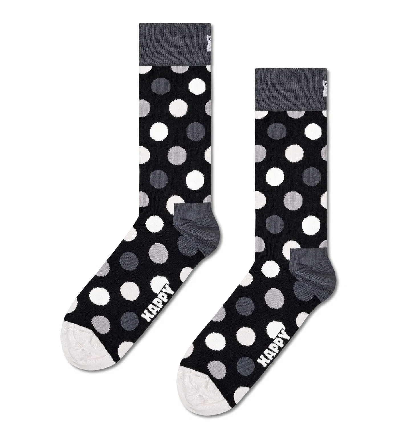 Happy Socks Unisex 4-Pack Classic Black and White Crew Length Socks Gift Set for Women and Men