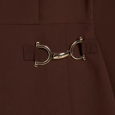 Brown Snaffle Detail Mini Dress