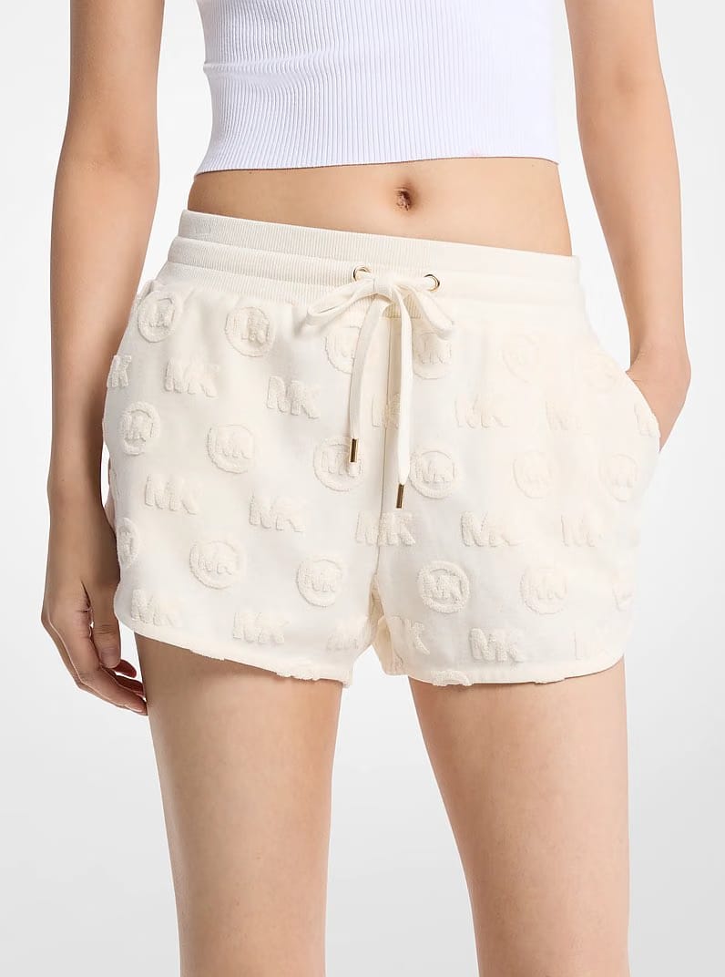 Michael Kors Logo Jacquard Terry Shorts BONE