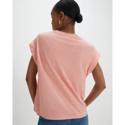 Orange Short Sleeve Burnout Pocket T-shirt