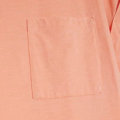 Orange Short Sleeve Burnout Pocket T-shirt