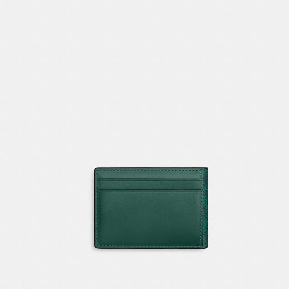 Coach Compact Billfold Wallet In Signature Canvas Sea Green