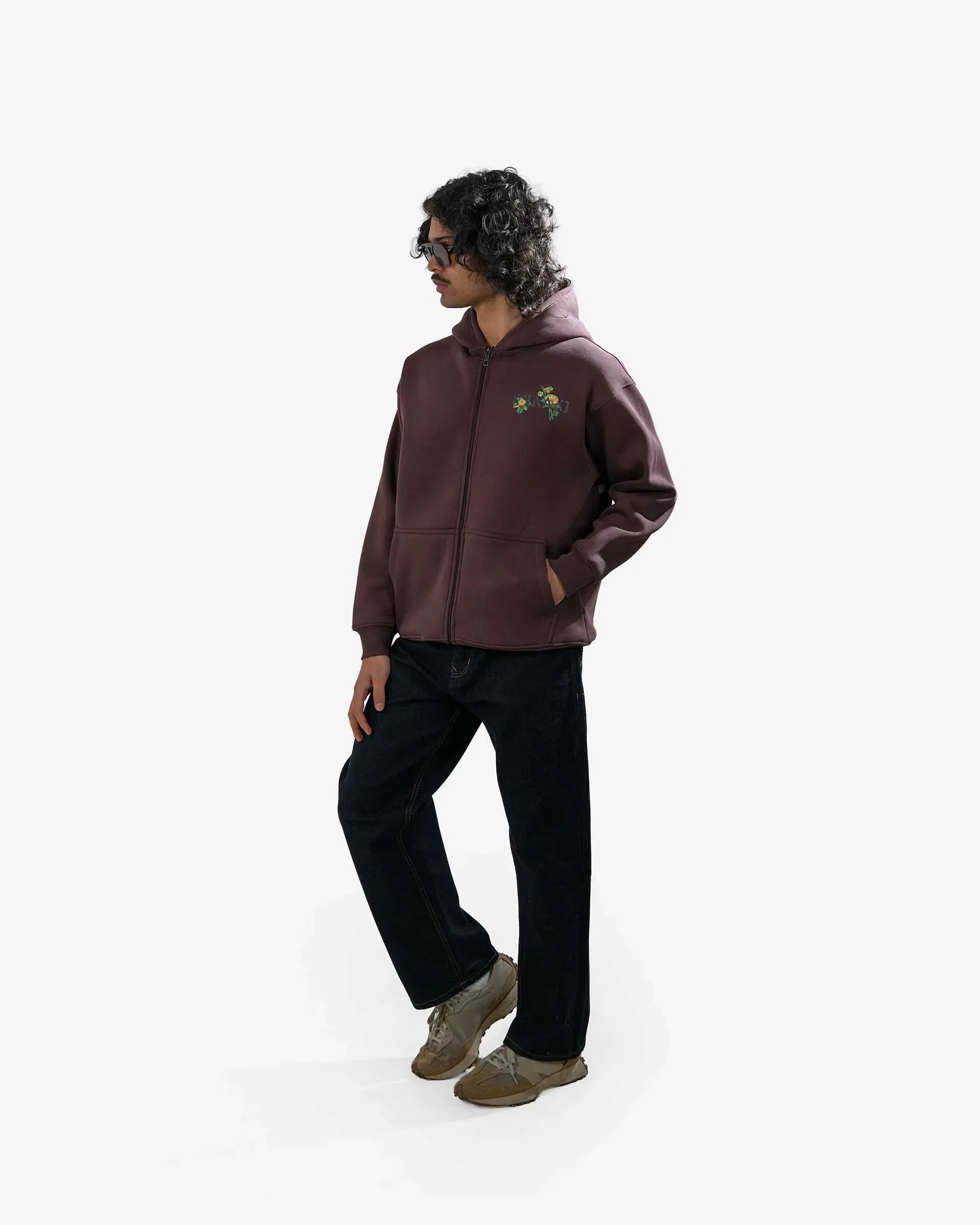 Smell After Rain - Coffee Oversized Zipper Hoodie