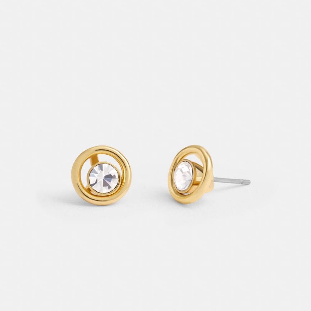 Coach Halo Round Stud Earrings Gold