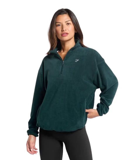 Women's Gymshark Polar Fleece 1/4 Zip Strong Teal