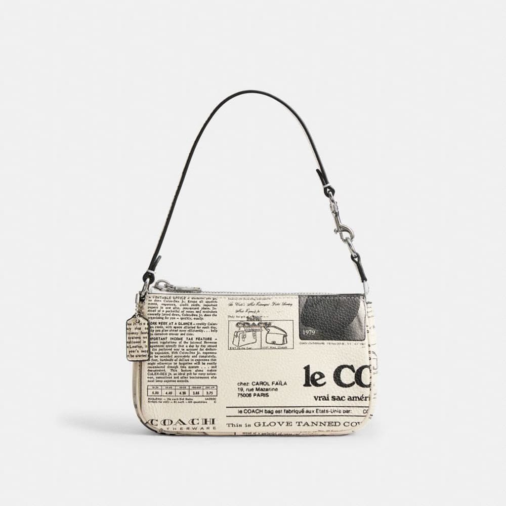 Coach Nolita 19 With Newspaper Print Silver Chalk Multi