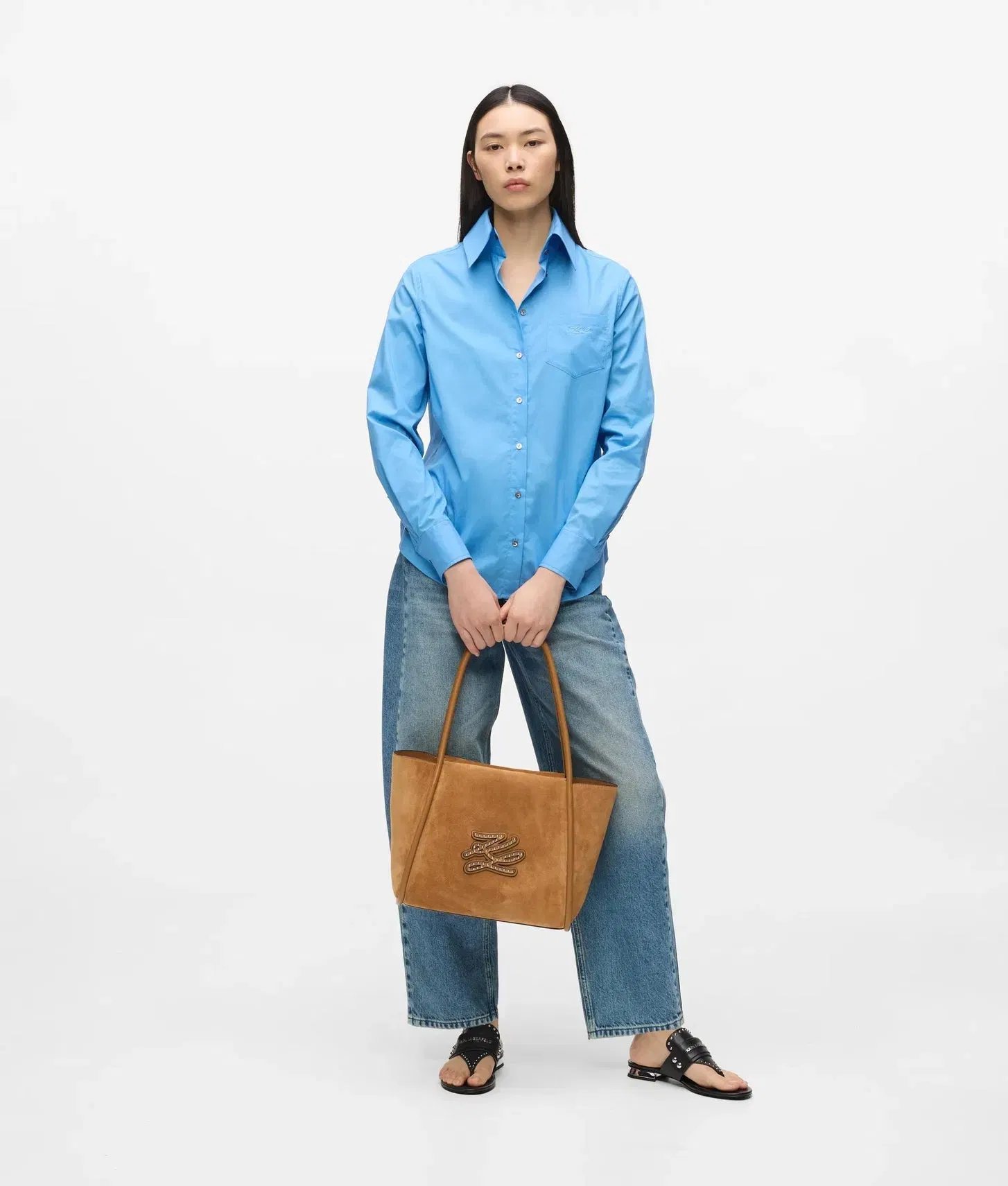 KarlLagerfeld Kautograph Patch Tote Bag Caramel