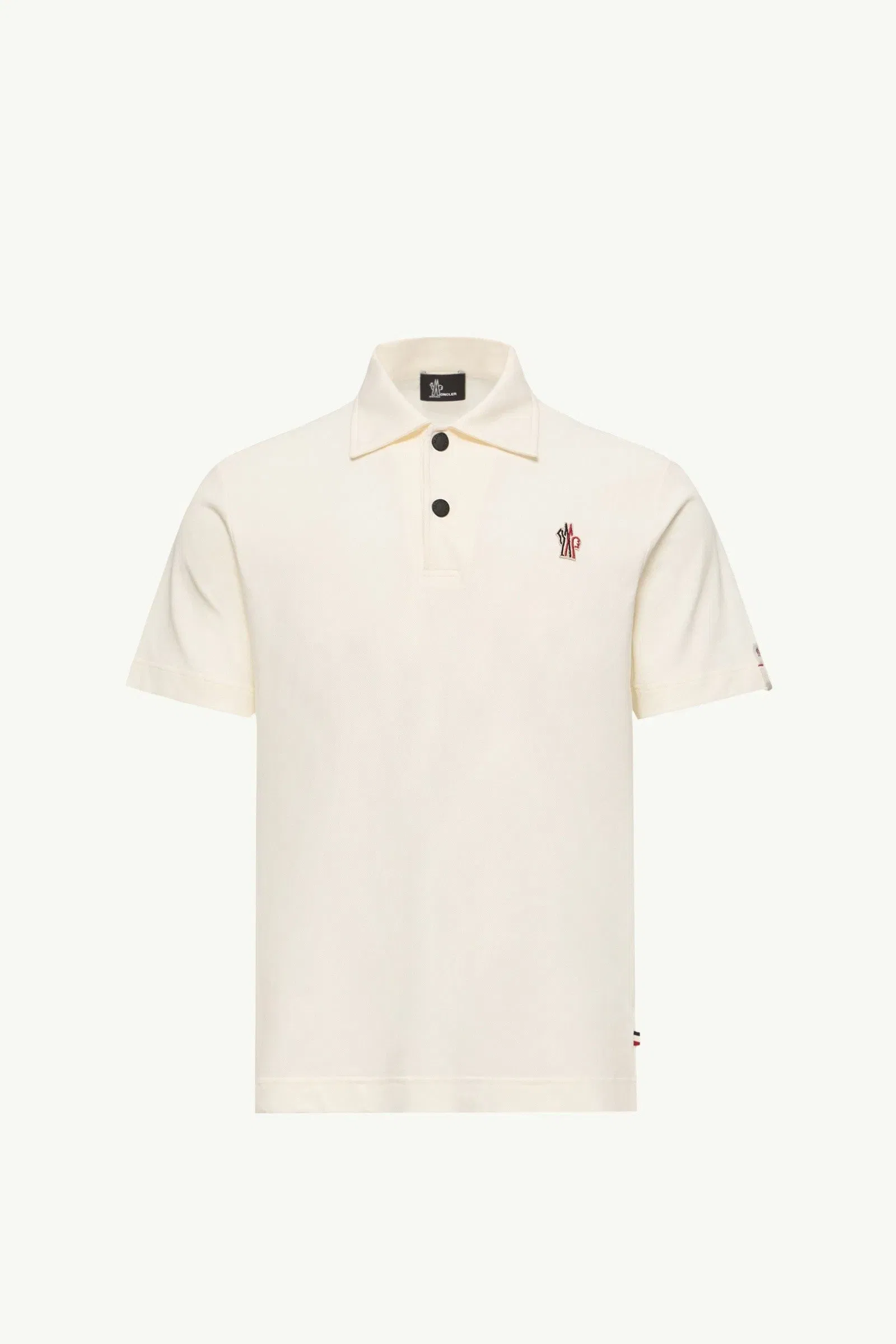 Moncler Logo Patch Polo Shirt White White