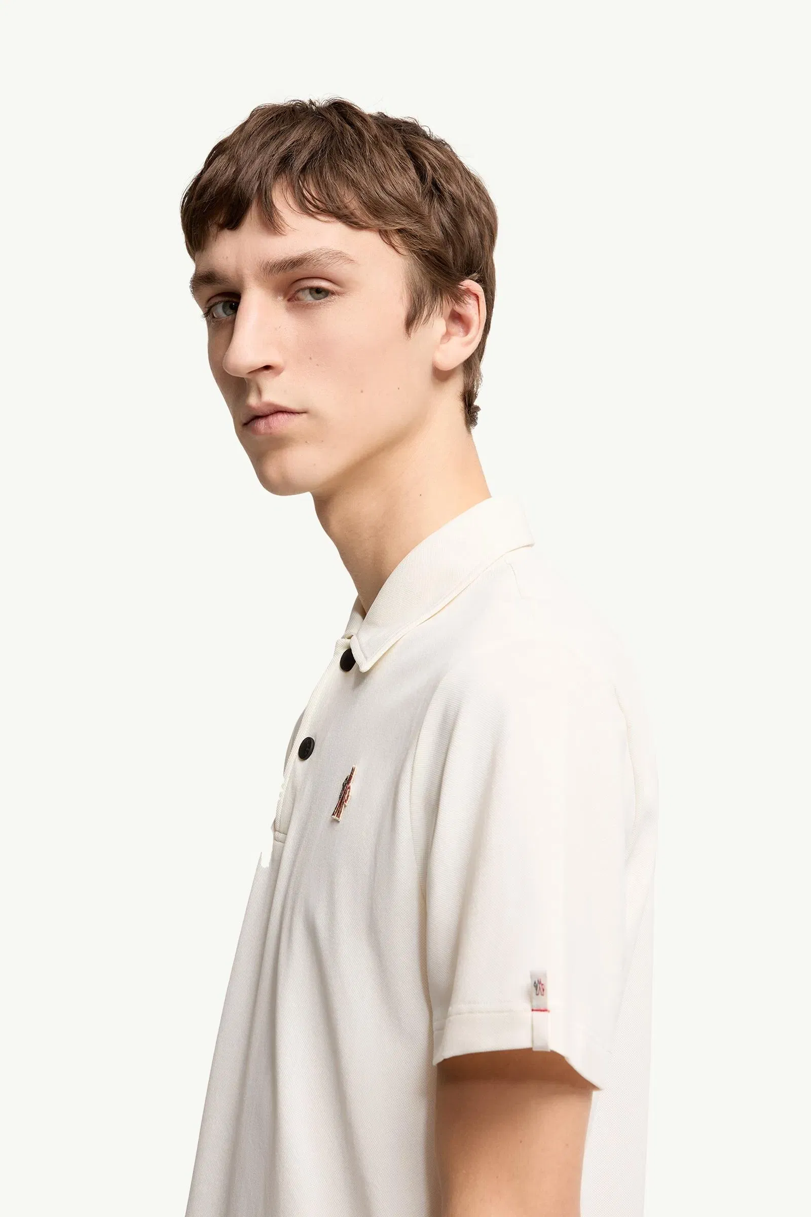 Moncler Logo Patch Polo Shirt White White