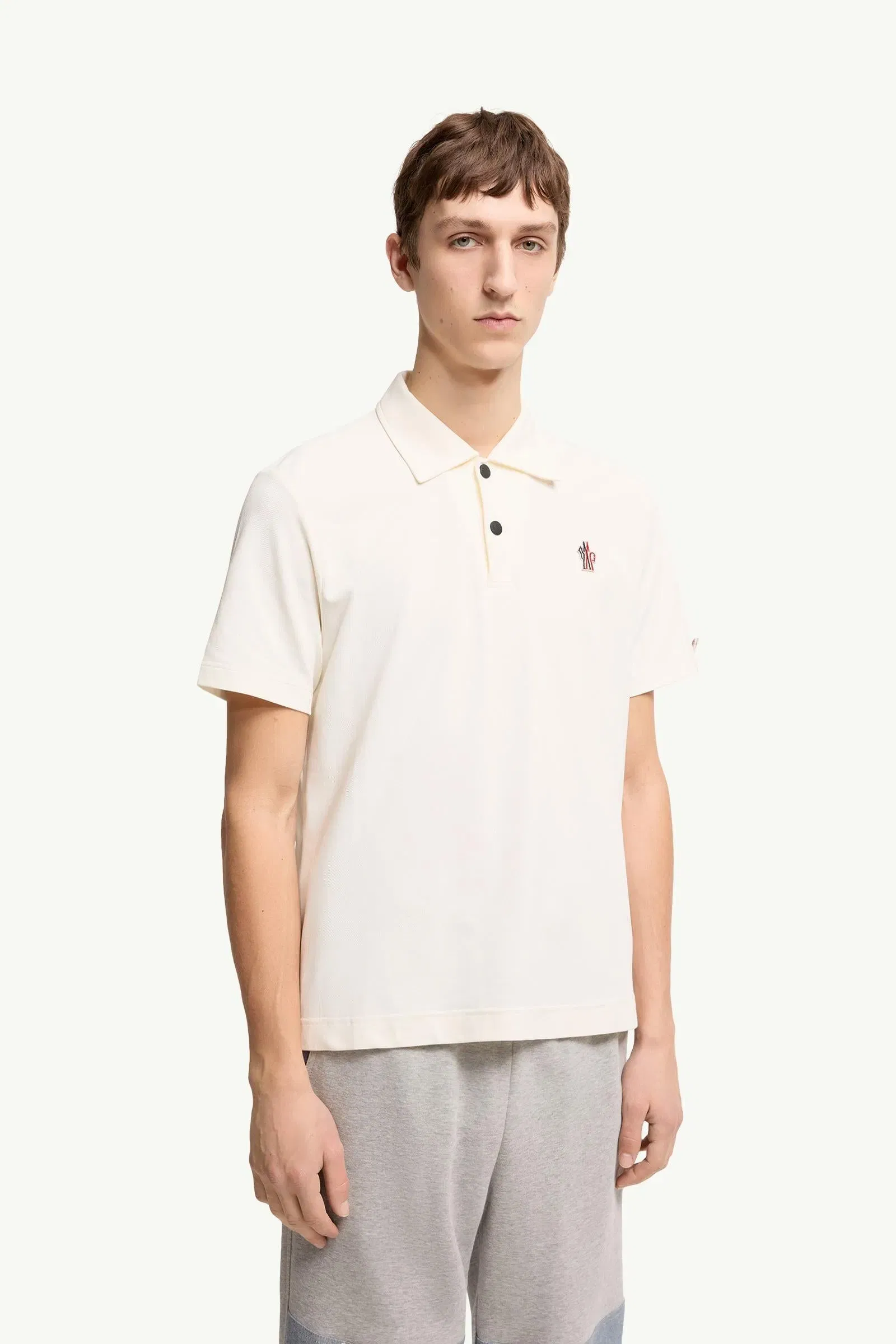 Moncler Logo Patch Polo Shirt White White
