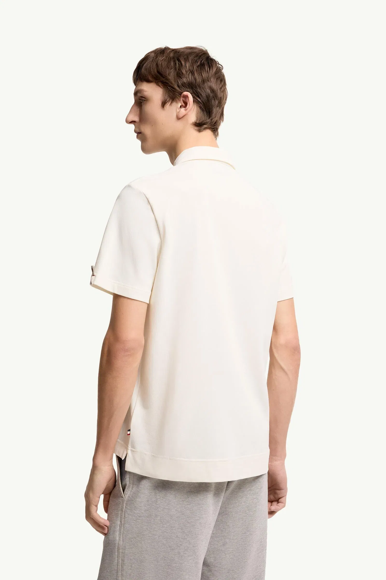 Moncler Logo Patch Polo Shirt White White
