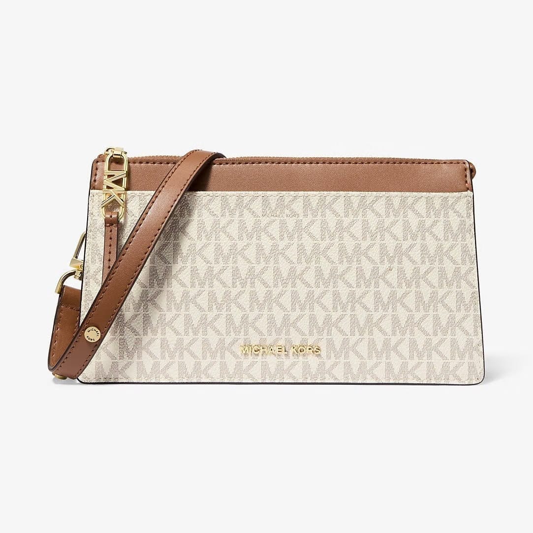 Michael Kors Empire Large Signature Logo Crossbody Bag Vanilla-Acorn