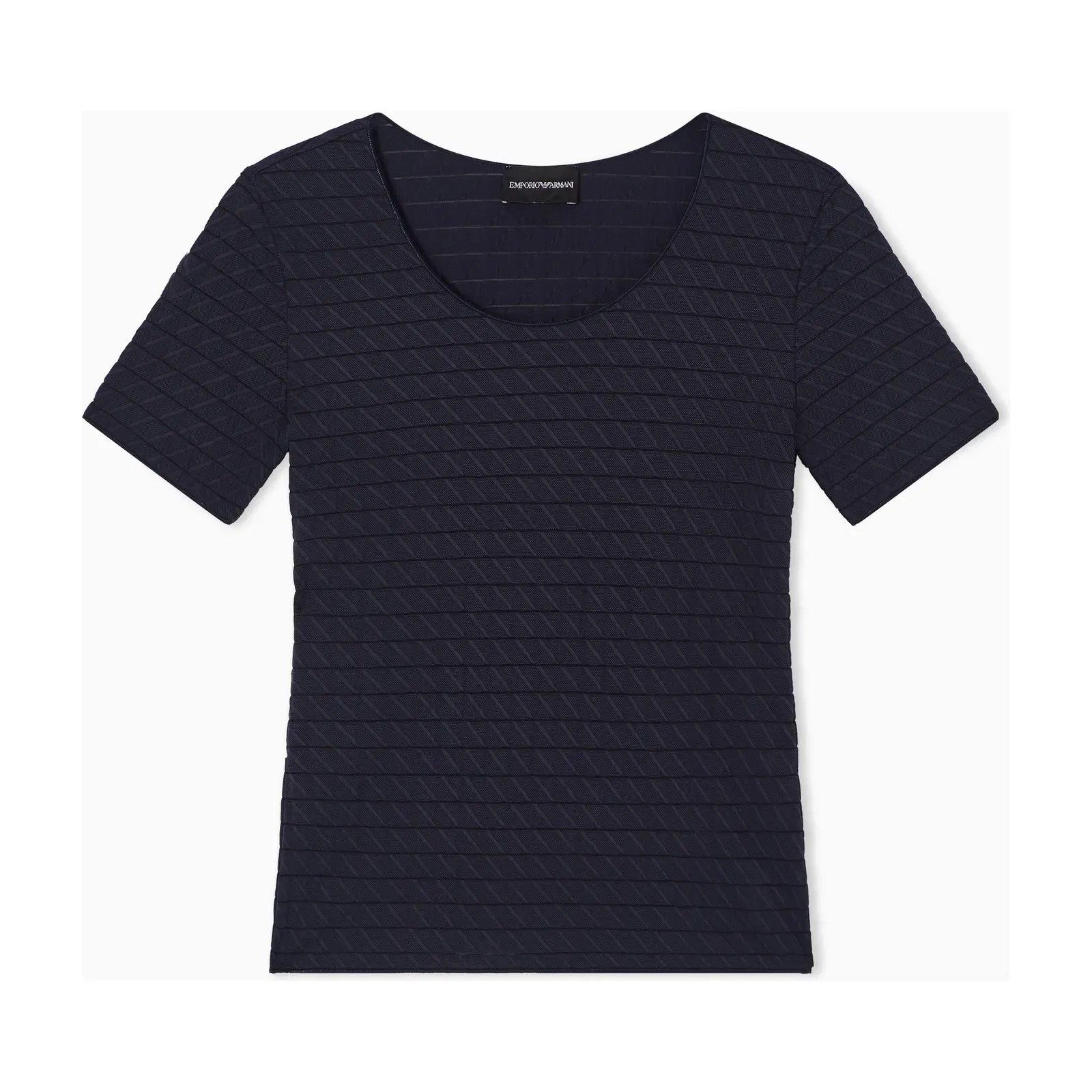 Emporio Armani Stretch nylon jersey jumper with jacquard motif