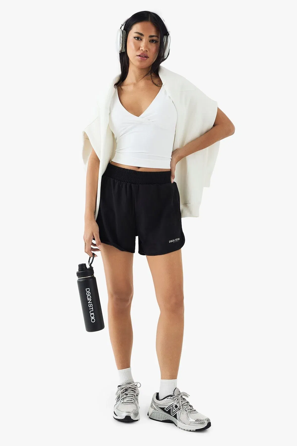 DSGN Studio Sport High Waist Deep Waistband 2 in 1 Sports Short
