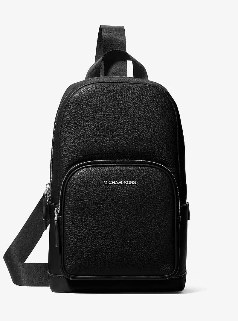 Michael Kors Cooper Pebbled Leather Sling Pack Black