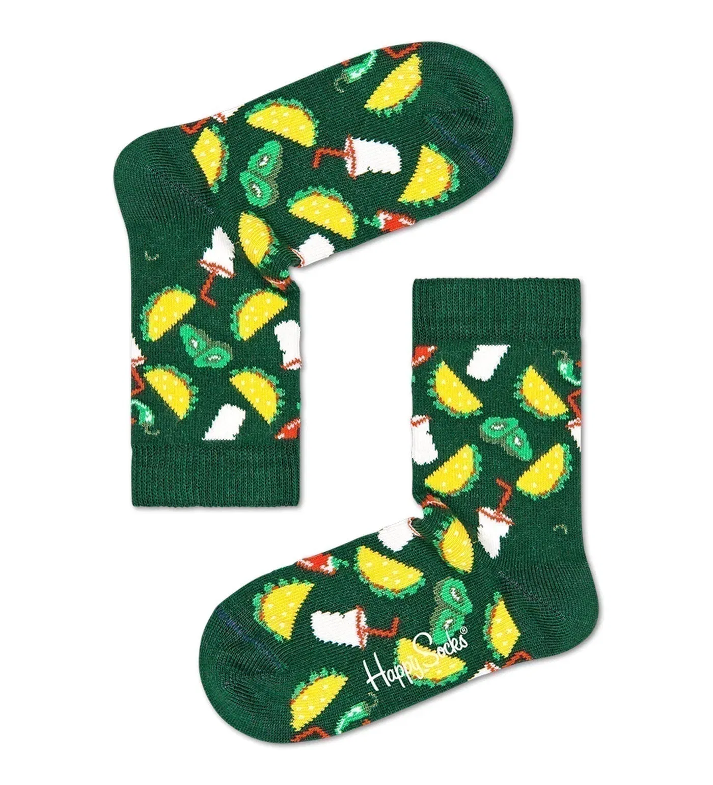 Happy Socks Unisex Taco Crew Length Socks for Kids