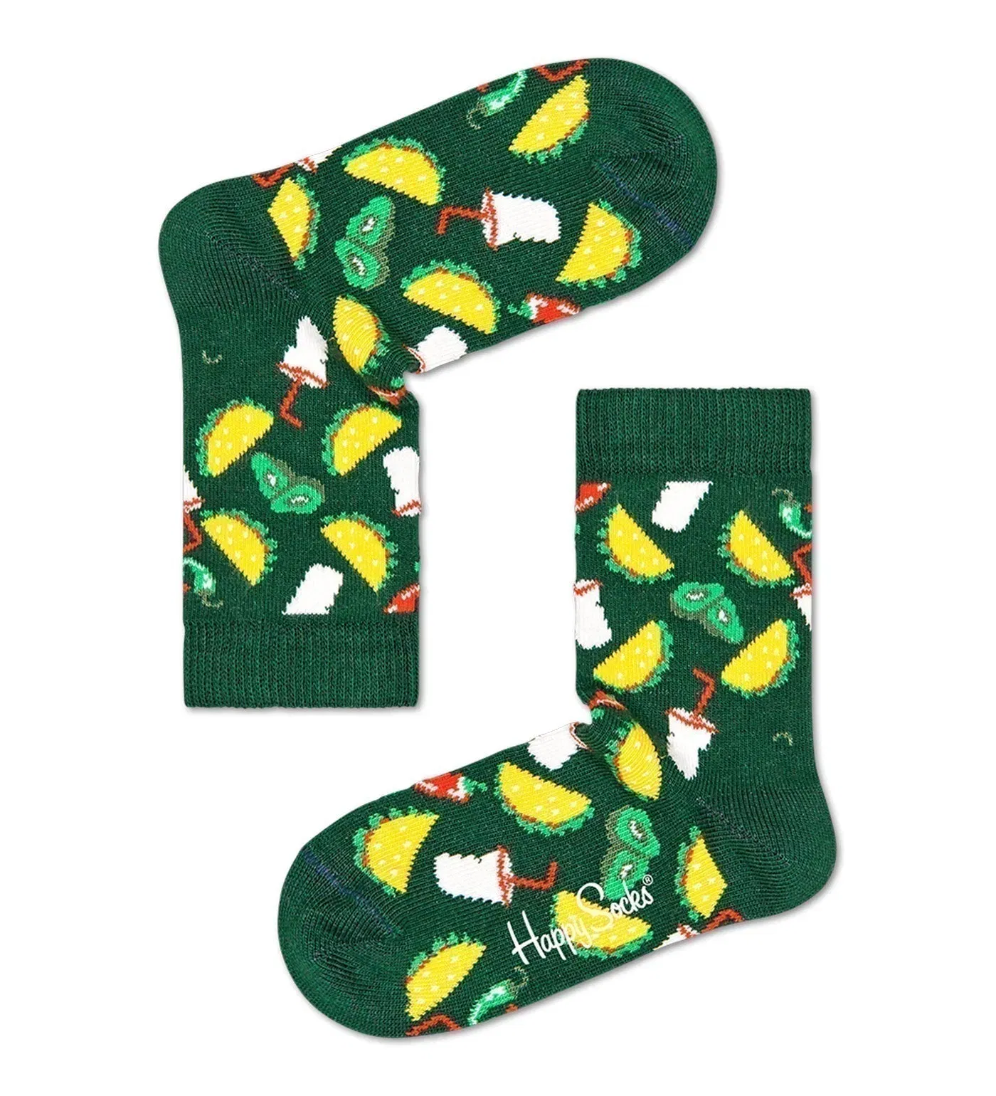 Happy Socks Unisex Taco Crew Length Socks for Kids