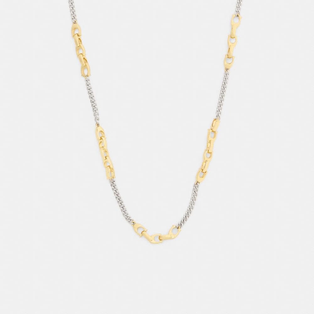 Coach Linked C Necklace Gold Silver