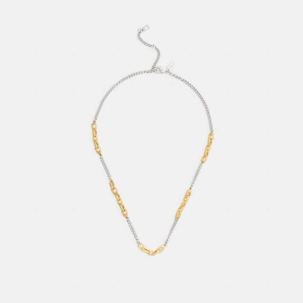 Coach Linked C Necklace Gold Silver