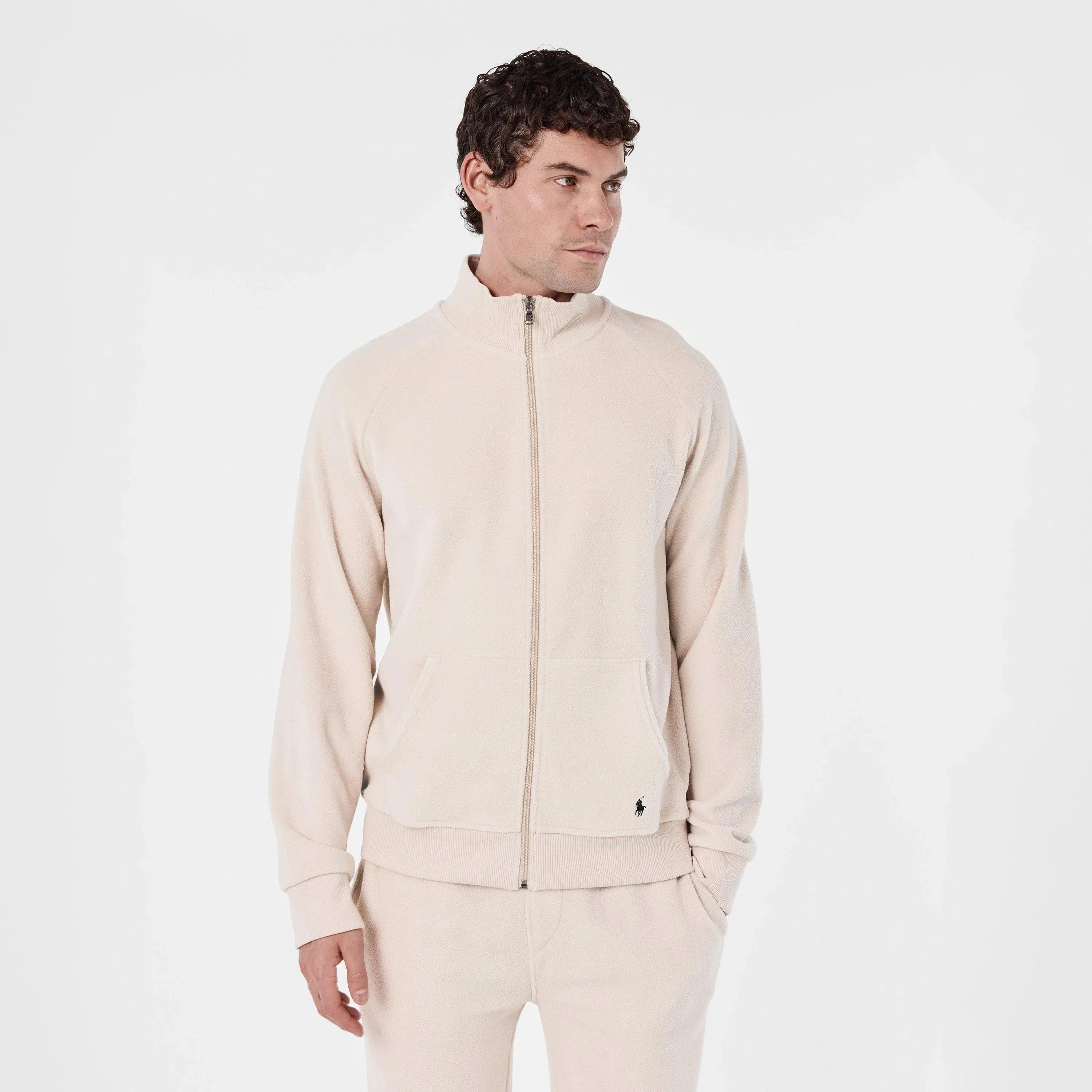 Lounge Full-Zip Mock Neck Top