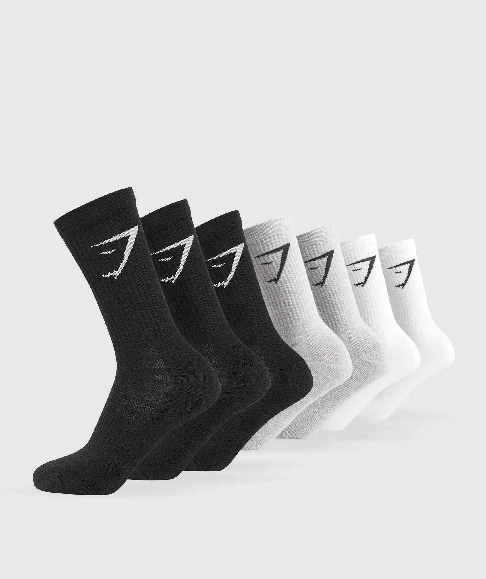 Women's Gymshark Crew Socks 7Pk White