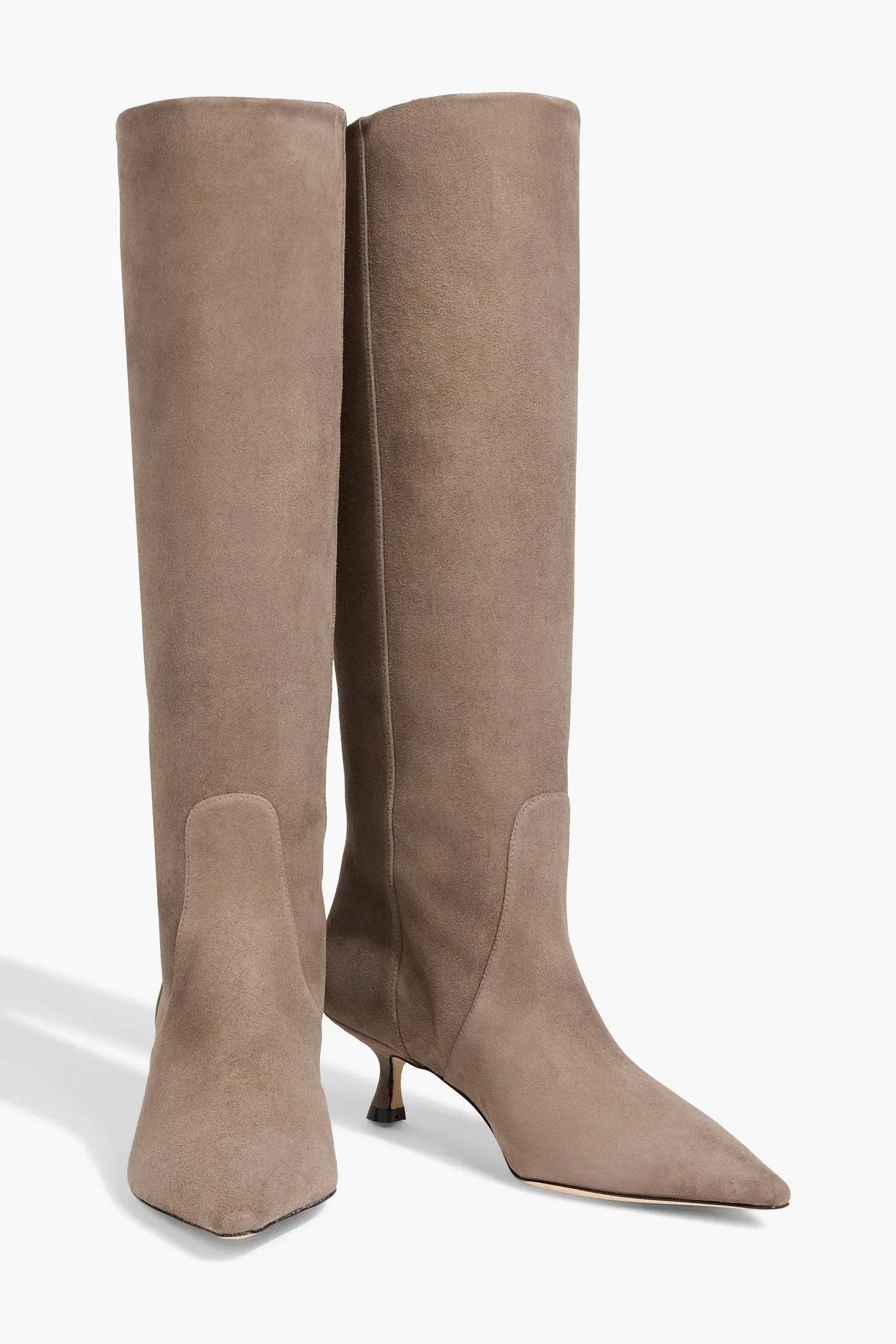 Stuart Weitzman Naomi 50 Suede Knee Boots Taupe Women's