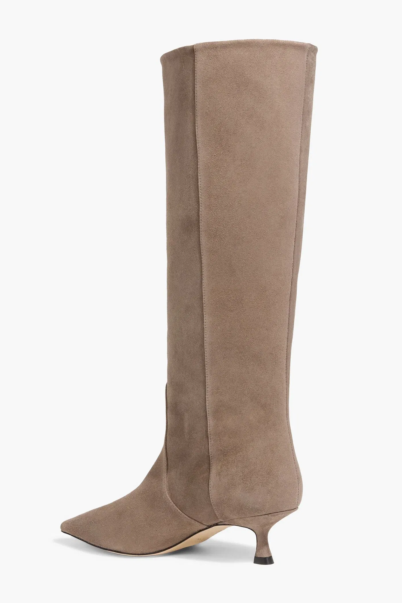Stuart Weitzman Naomi 50 Suede Knee Boots Taupe Women's