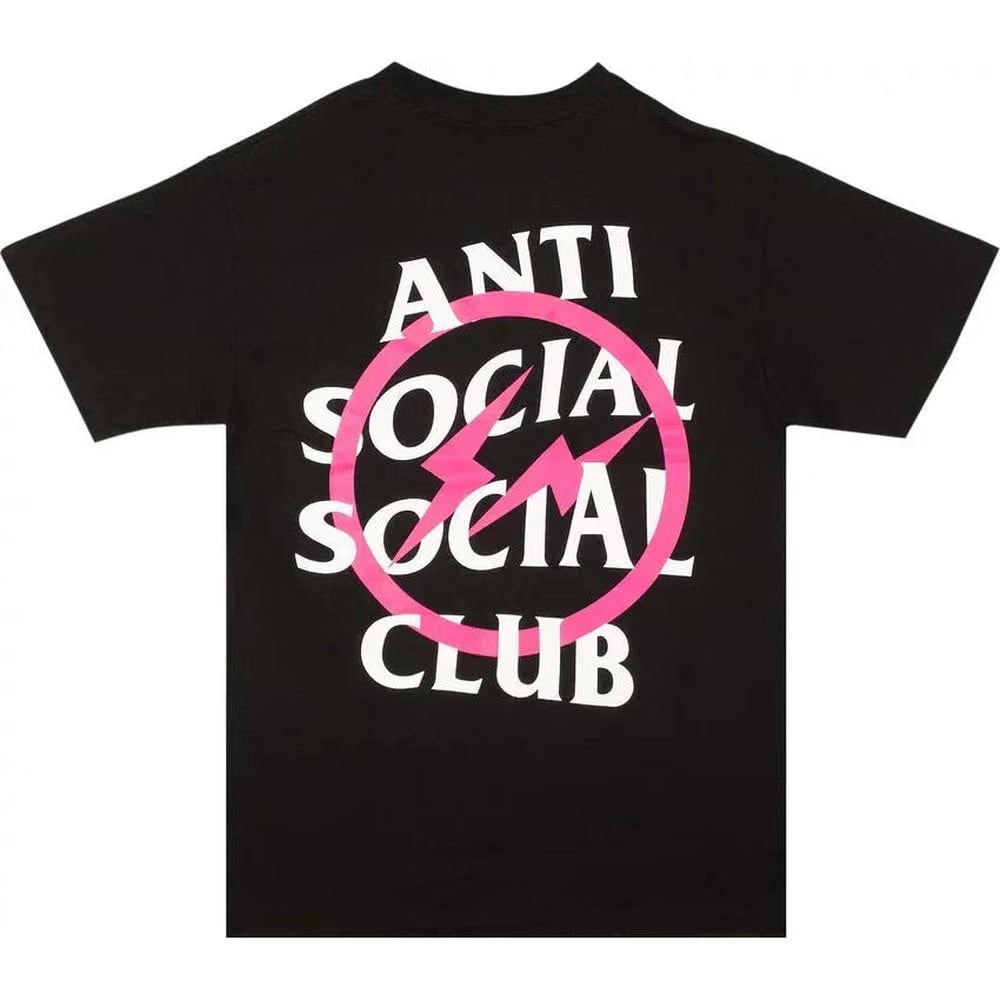 Anti Social Social Club x Fragment Design Pink Bolt Tee 'Black'