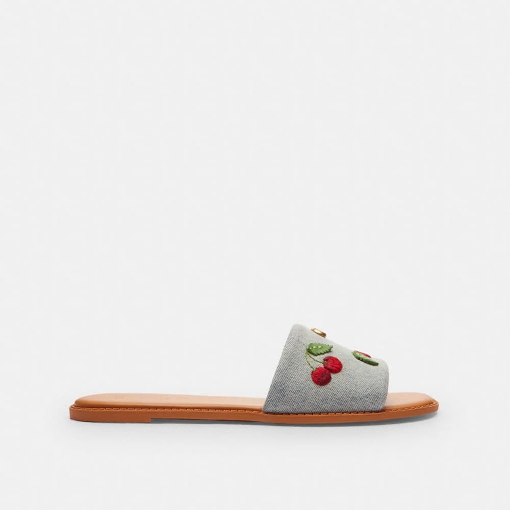 Women's Coach Holly Sandal With Cherries Denim Multi