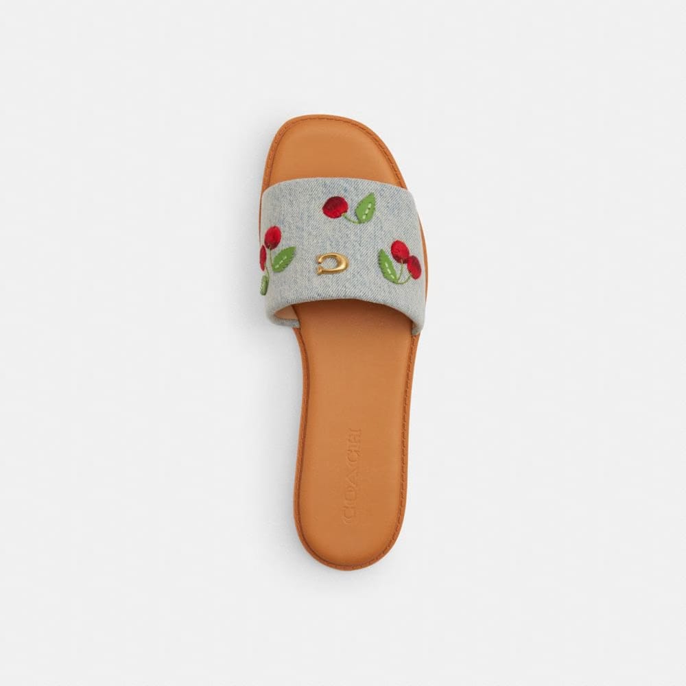 Women's Coach Holly Sandal With Cherries Denim Multi