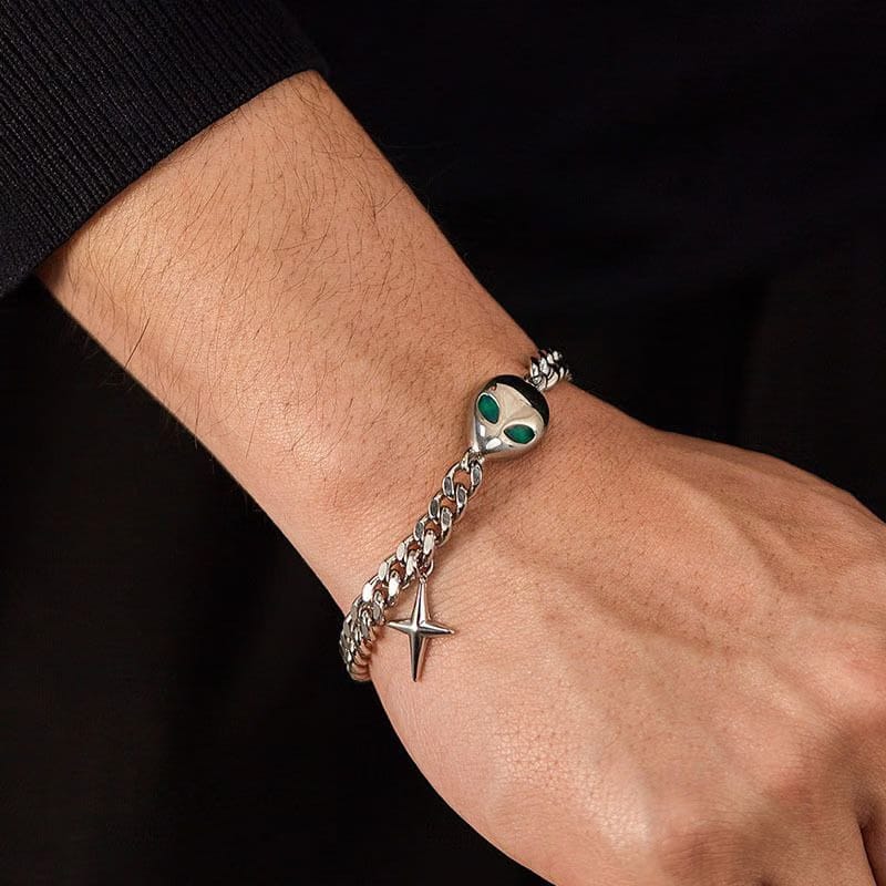 Alien Cross Charm Bracelet