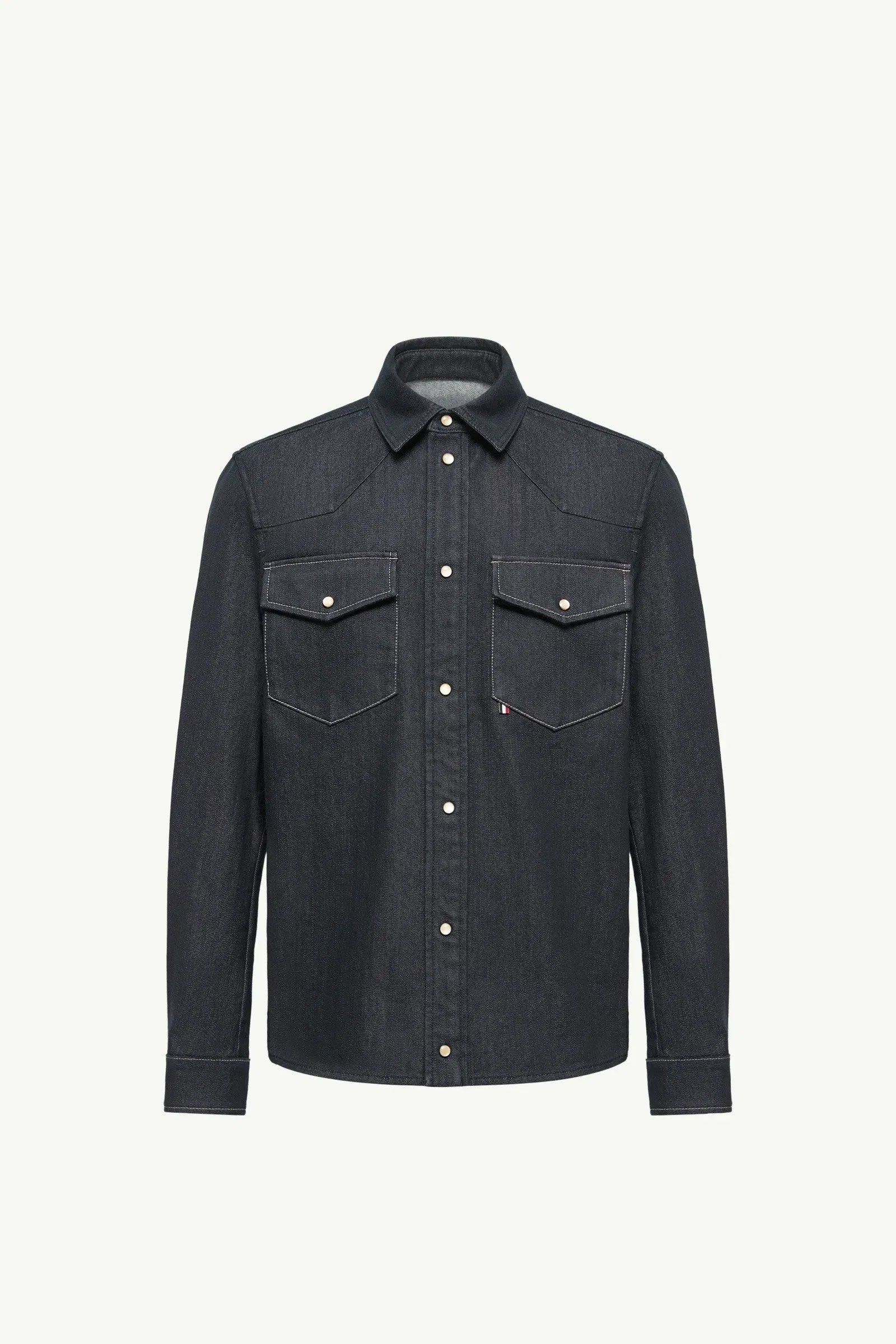 Moncler Denim Long Sleeve Shirt Denim Blue Denim Blue