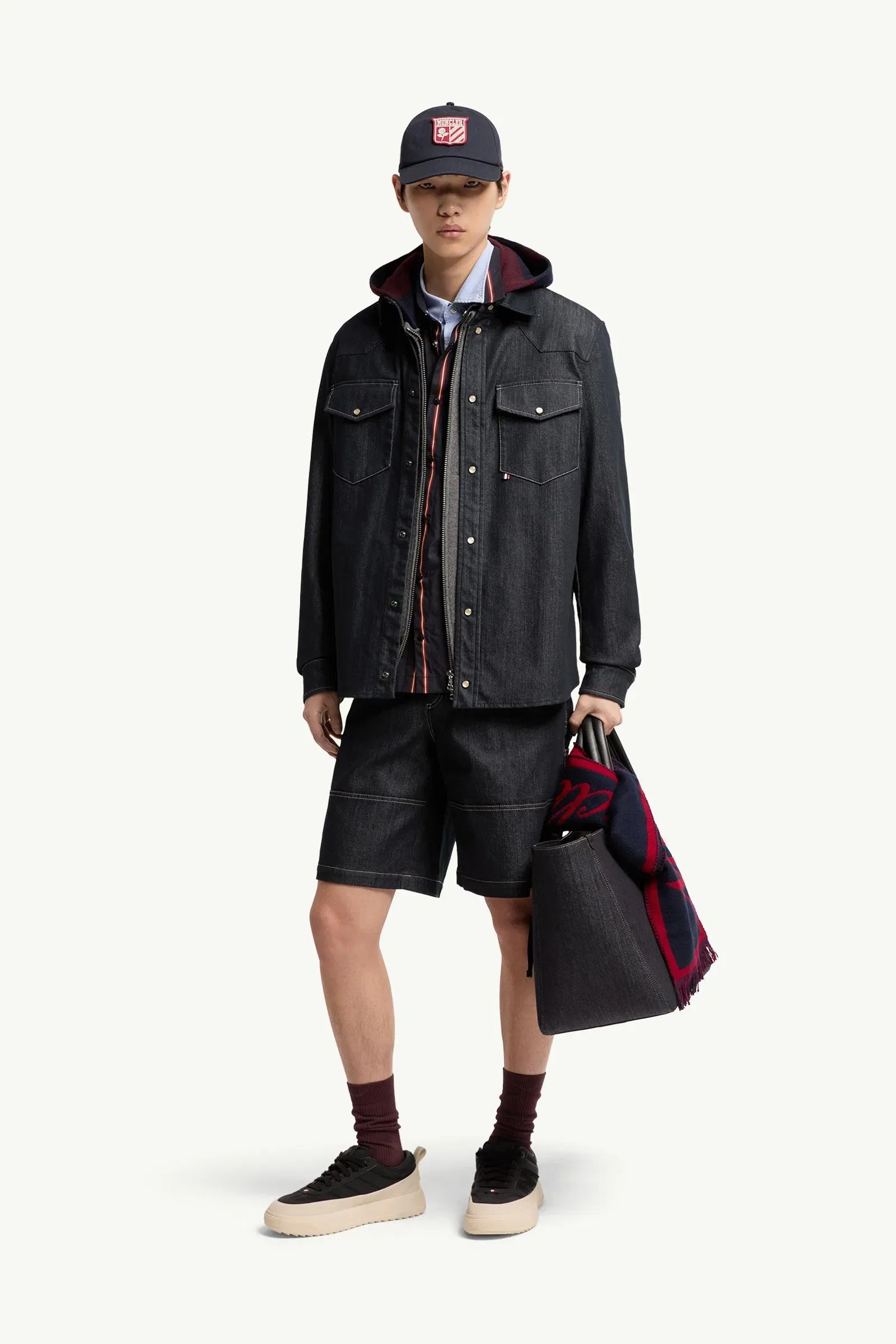 Moncler Denim Long Sleeve Shirt Denim Blue Denim Blue