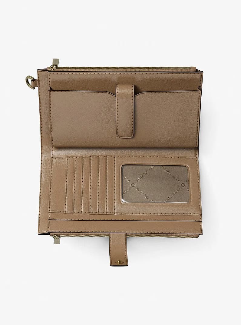 Michael Kors Jet Set Large Signature Logo Wristlet Camel