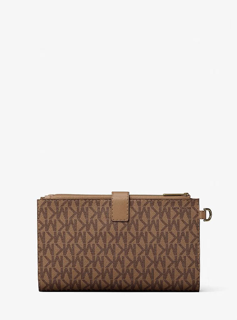 Michael Kors Jet Set Large Signature Logo Wristlet Camel