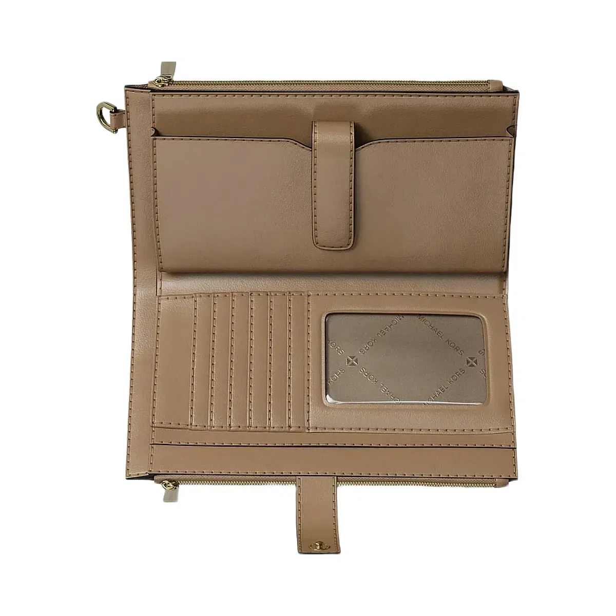 Michael Kors Jet Set Large Signature Logo Wristlet Camel