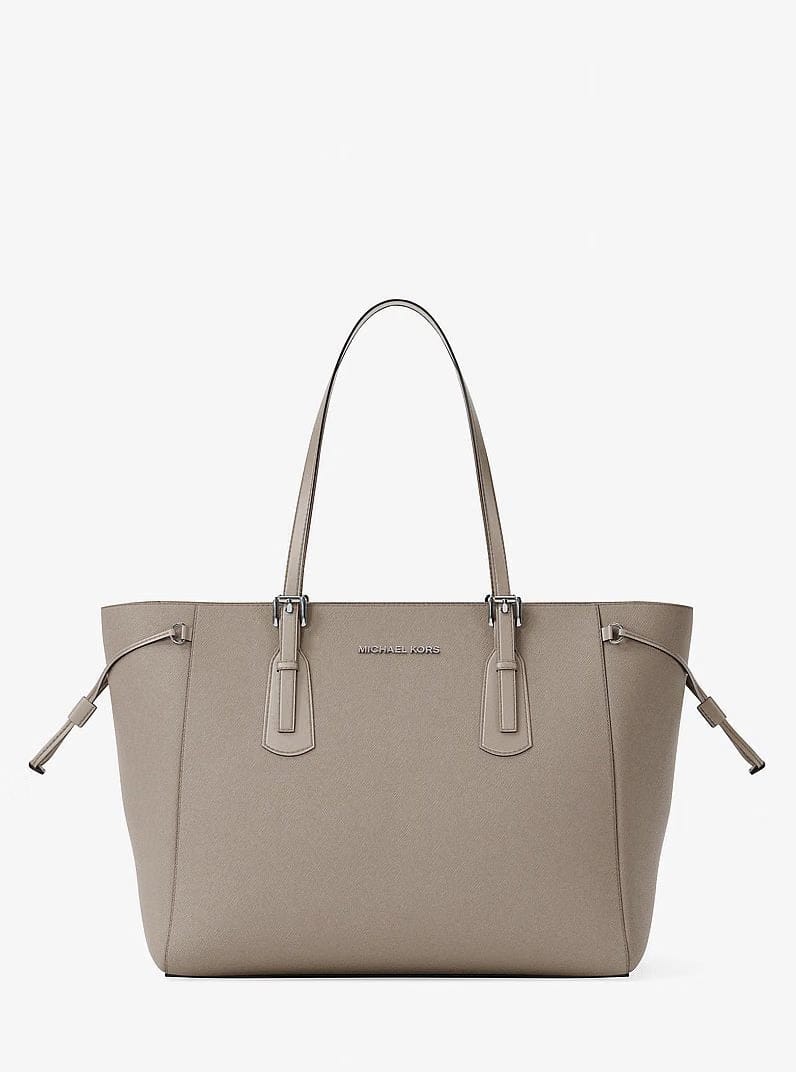 Michael Kors Voyager Large Saffiano Leather Tote Bag Pearl Grey