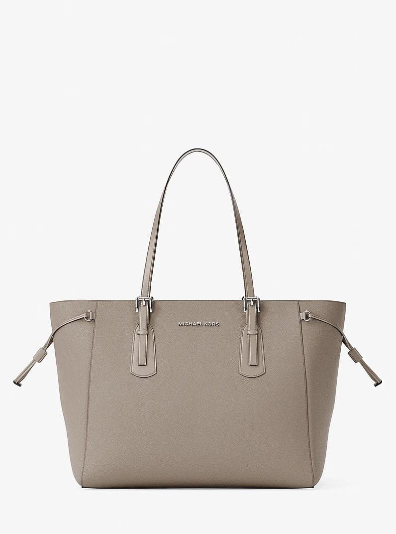 Michael Kors Voyager Large Saffiano Leather Tote Bag Pearl Grey